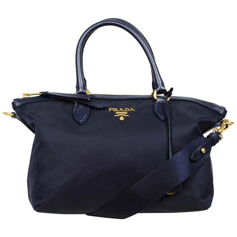 prada bag large navy tote|Prada nylon tote bag blue.